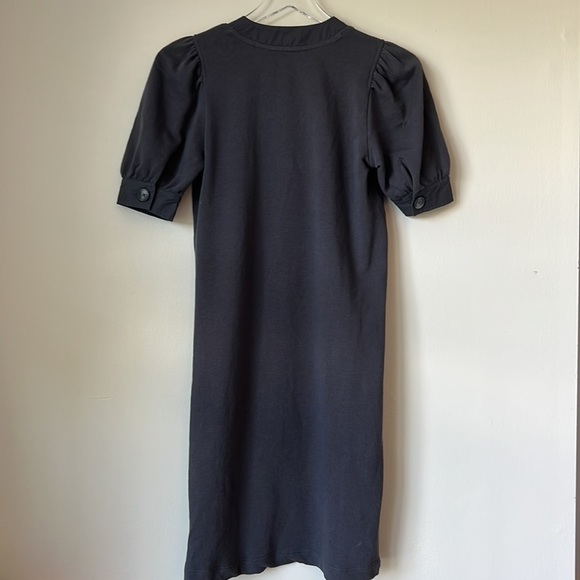 LOFT Petite Mixed Media V-Neck Shift Dress Coastal Grey XSP - Picture 4 of 9